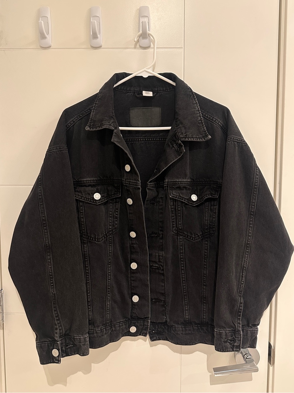 H&M Black Oversized Denim Jean Jacket